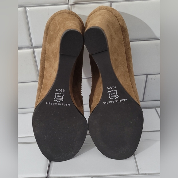 Alexandra Bartlett Ladies Tan Suede Leather 3in Wedge Heel Shoe  Preppy Ivy Leag - Picture 6 of 9